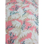 Prinditud dekoratiivkangas, roosal kõrrelised.