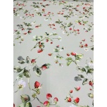 VETTHÜLGAV dekoratiivkangas,helerohelisel maasikad.