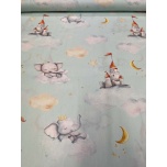 Popliin,  münditooni põhjal elevandid.