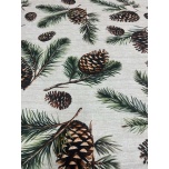 VETTHÜLGAV dekoratiivkangas kuused ja käbid.